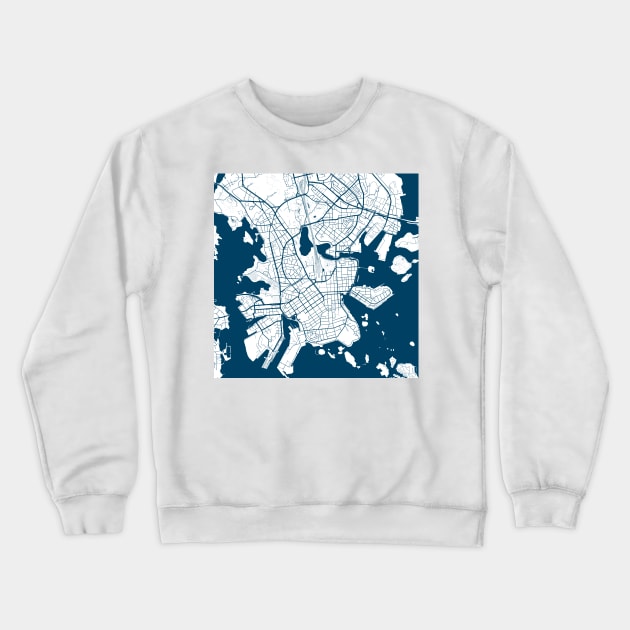 Kopie von Kopie von Kopie von Kopie von Kopie von Kopie von Kopie von Kopie von Lisbon map city map poster - modern gift with city map in dark blue Crewneck Sweatshirt by 44spaces